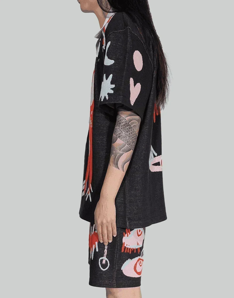 Charles Jeffrey LOVERBOY - JACQUARD RUGBY TOP - 082plus