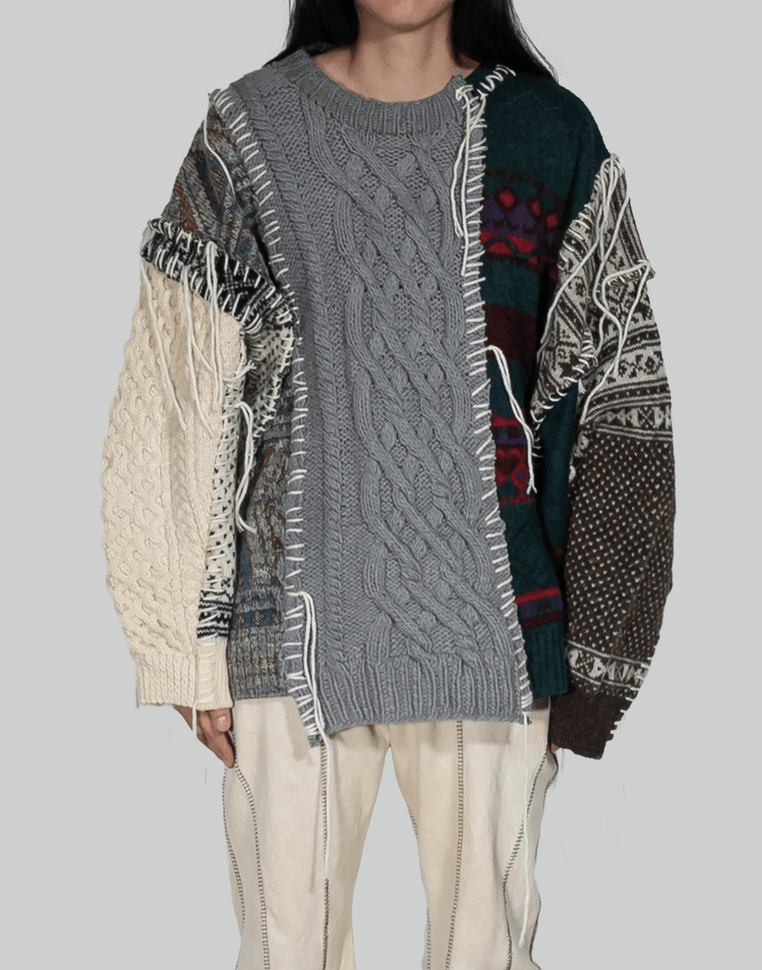 Discoverd  ニット　Nordic Collage Sweater
