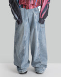 ASYMETRIC WIDE LEG JEANS WITH PANEL REMAKE