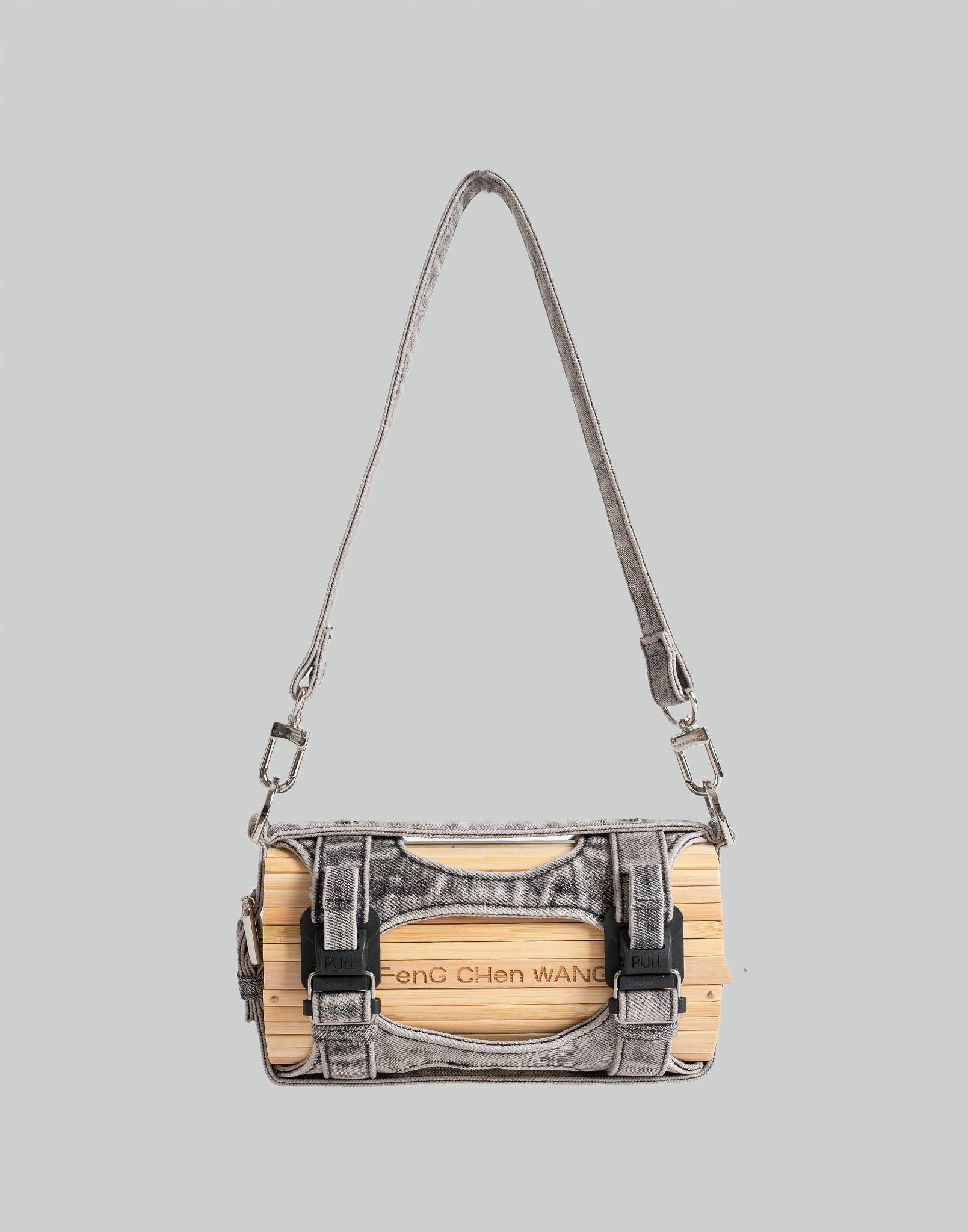 BAMBOO BAG WITH WASH DENIM STRAPS