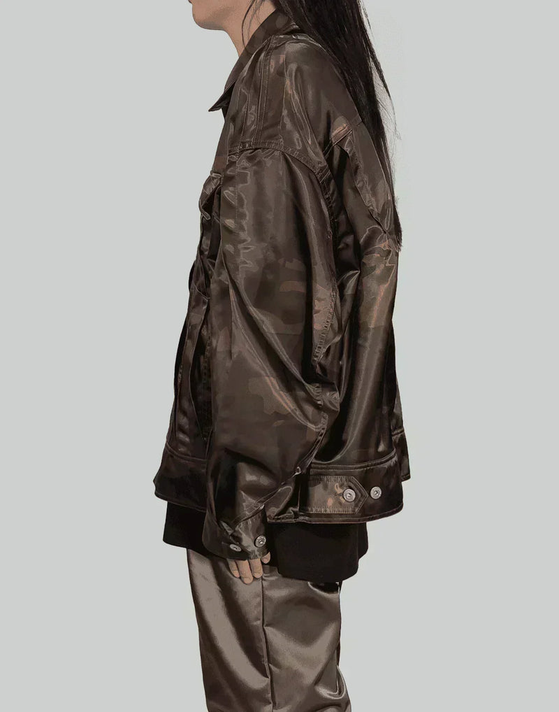 FENG CHEN WANG - CAMOUFLAGE PLEATED JACKET - 082plus
