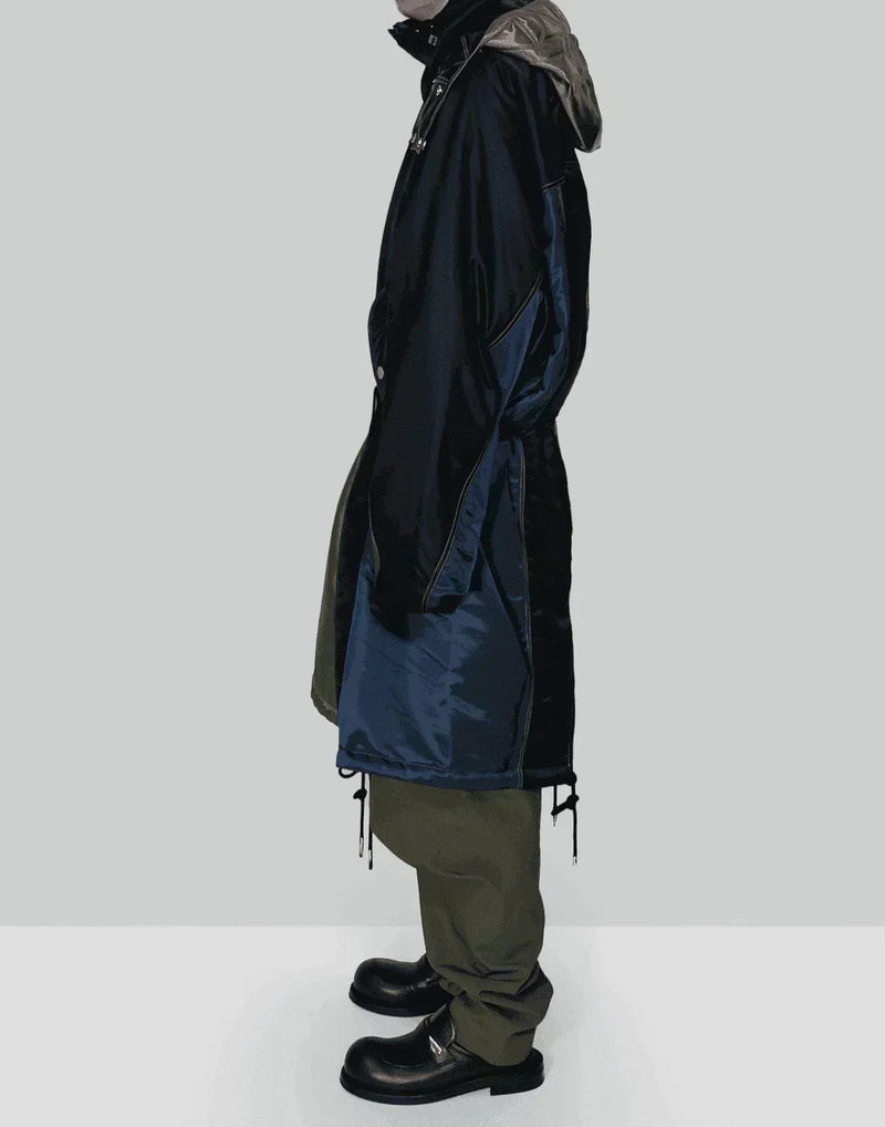 FENG CHEN WANG - CONTRAST COLOUR HOODED COAT - 082plus