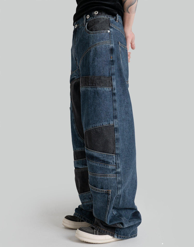 FENG CHEN WANG - DECONSTRCTED DENIM TROUSERS - 082plus
