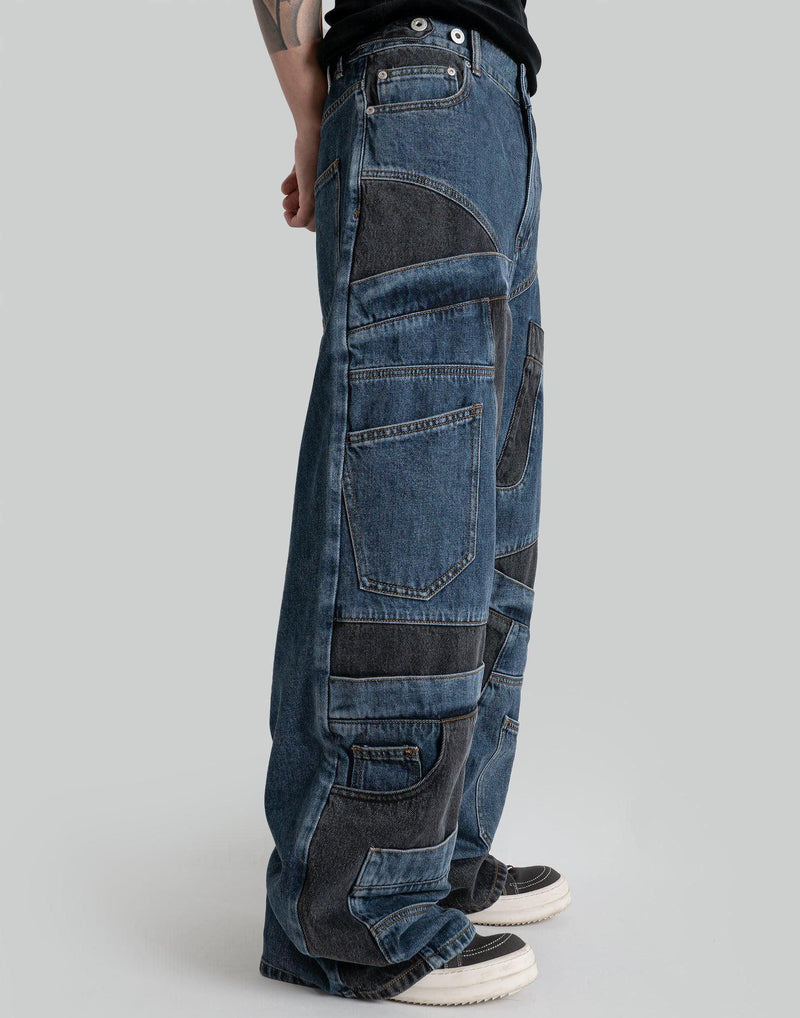 FENG CHEN WANG - DECONSTRCTED DENIM TROUSERS - 082plus