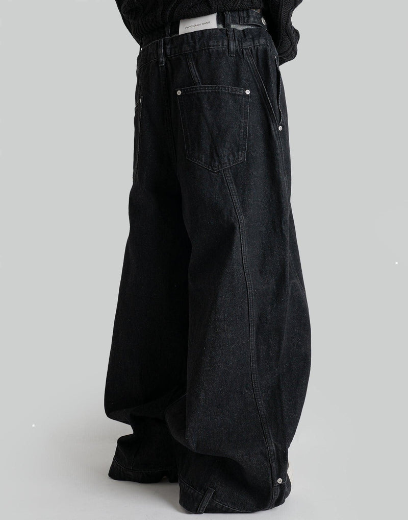 FENG CHEN WANG - DECONSTRUCTED CHAPS JEANS TROUSERS - 082plus