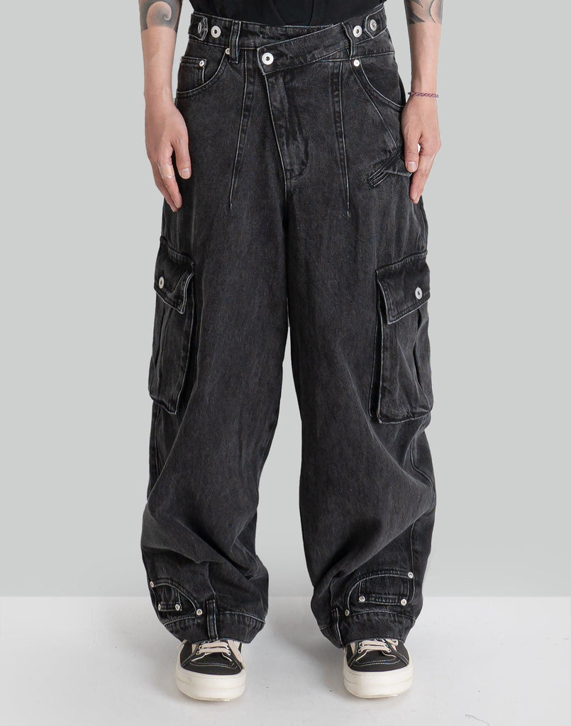 feng chen wang DOUBLE WAIST DENIM CARGO - デニム/ジーンズ