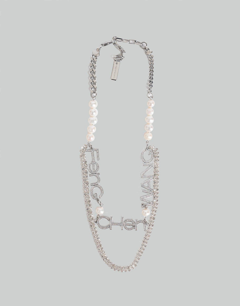 FENG CHEN WANG - FAUX PEARL DIAMOND NECKLACE - 082plus
