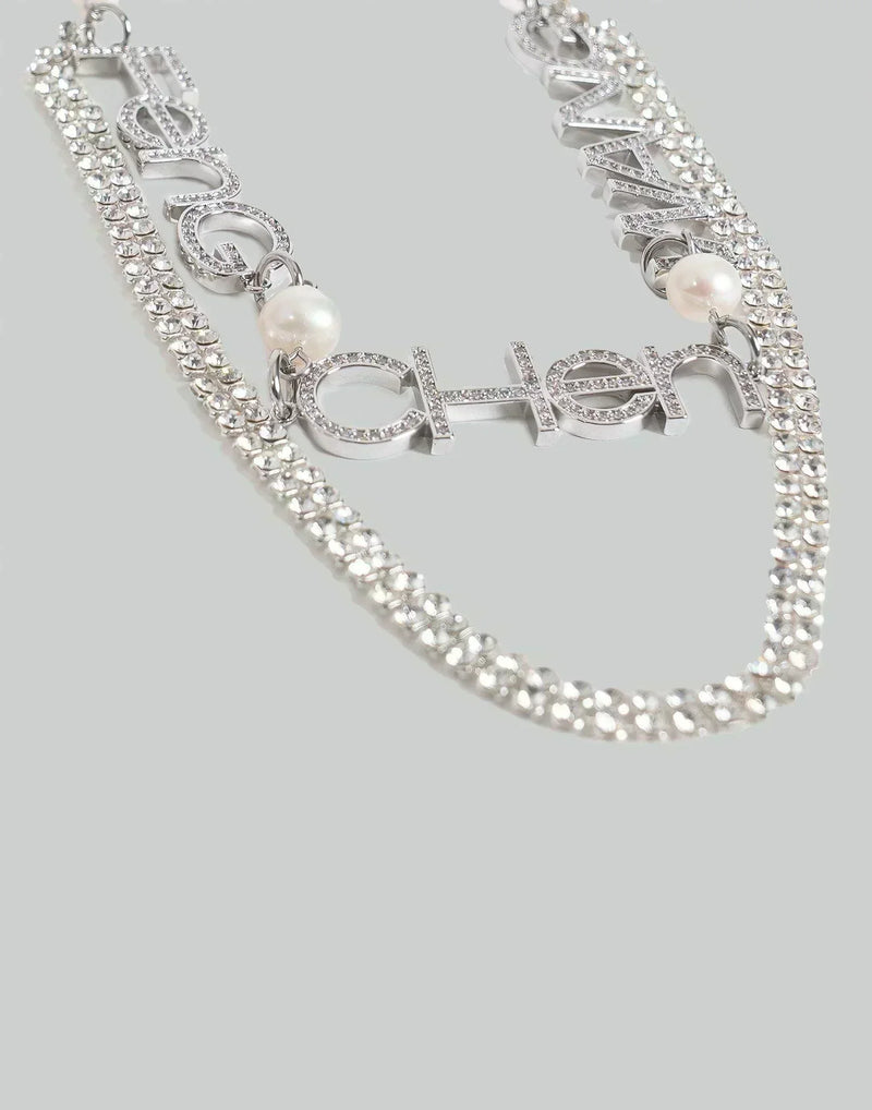 FENG CHEN WANG - FAUX PEARL DIAMOND NECKLACE - 082plus