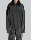 FENG CHEN WANG GREY RIPPED JERSY HOODIE - 082plus