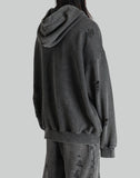 FENG CHEN WANG GREY RIPPED JERSY HOODIE - 082plus