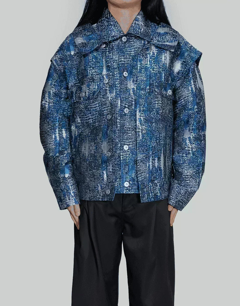 FENG CHEN WANG - JACQUARD LAYERED JACKET - 082plus
