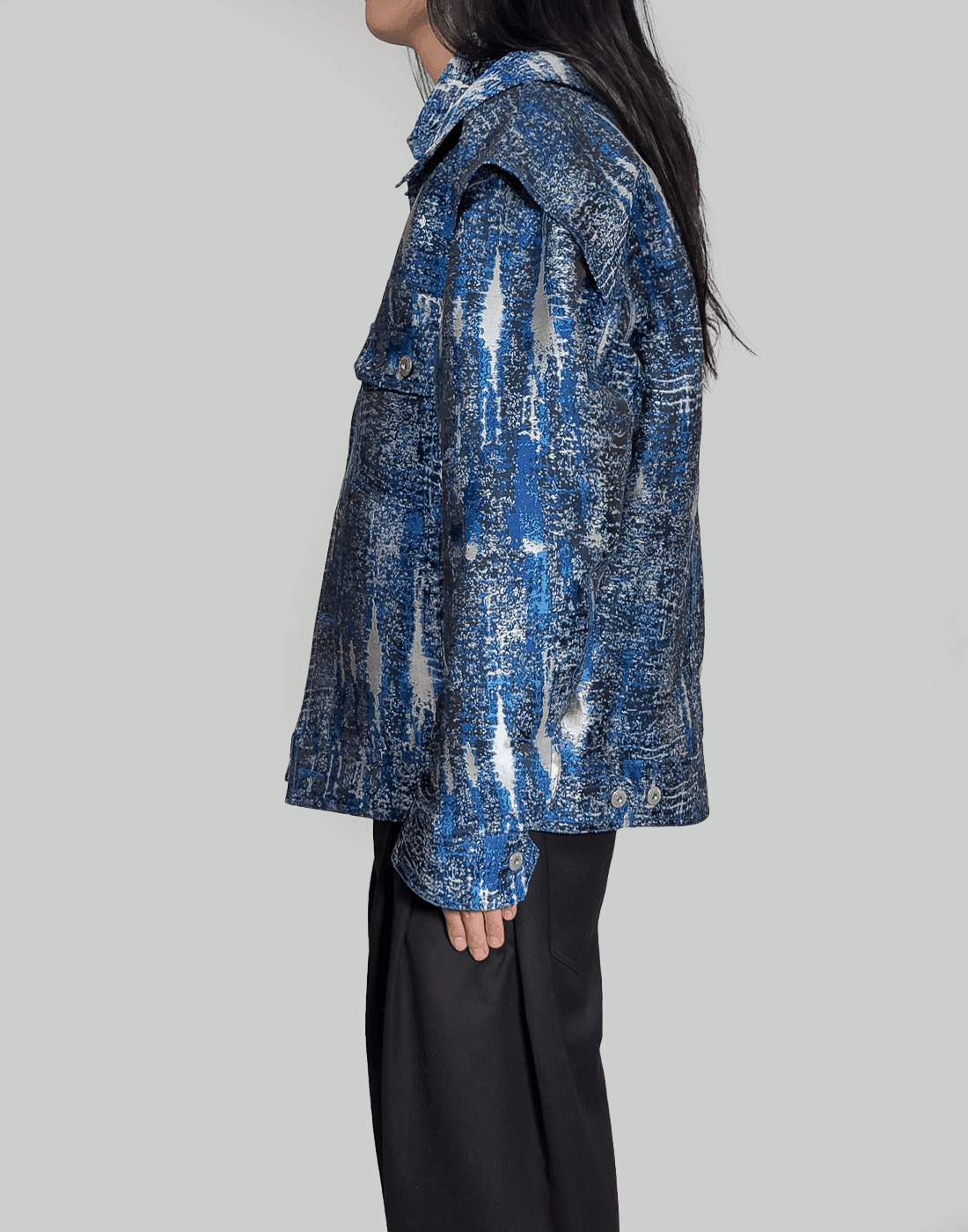 FENG CHEN WANG JACQUARD LAYERED JACKET-