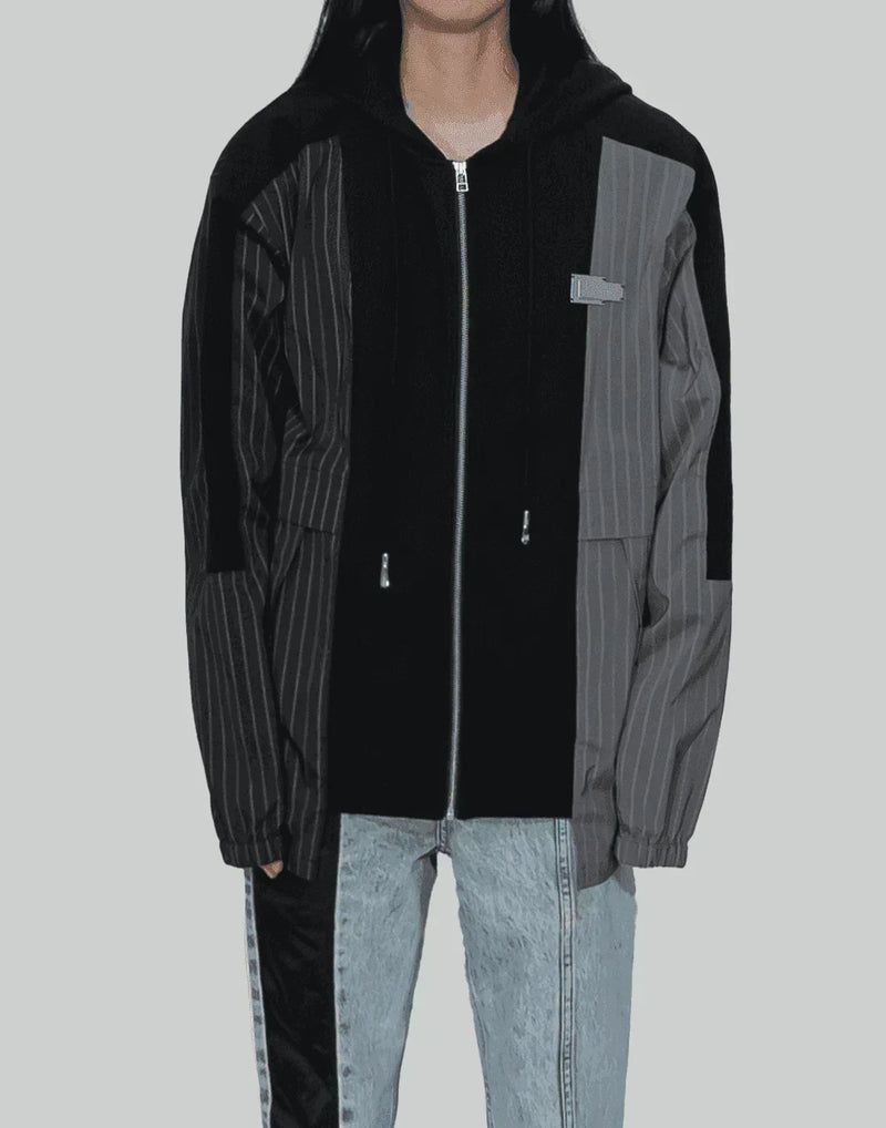 FENG CHEN WANG - PANELLED ZIP-UP HOODIE - 082plus