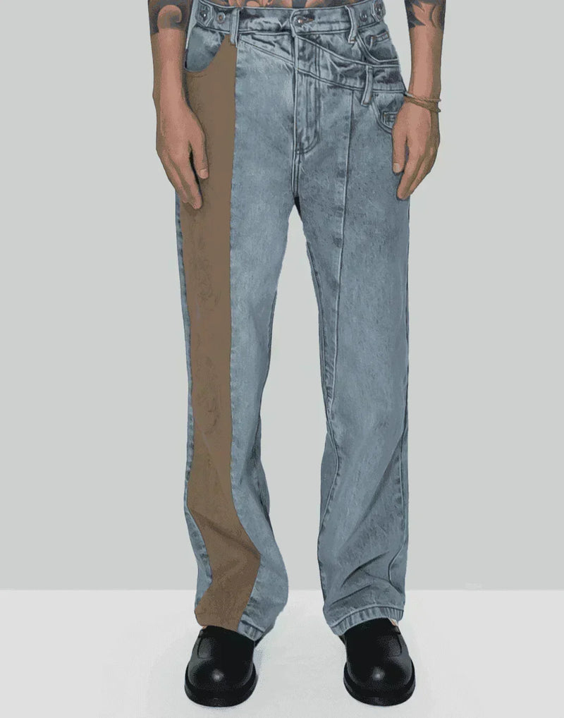 FENG CHEN WANG - PHOENIX EMBROIDERY PANELLED JEANS - 082plus