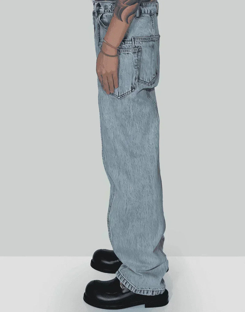 FENG CHEN WANG - PHOENIX EMBROIDERY PANELLED JEANS - 082plus