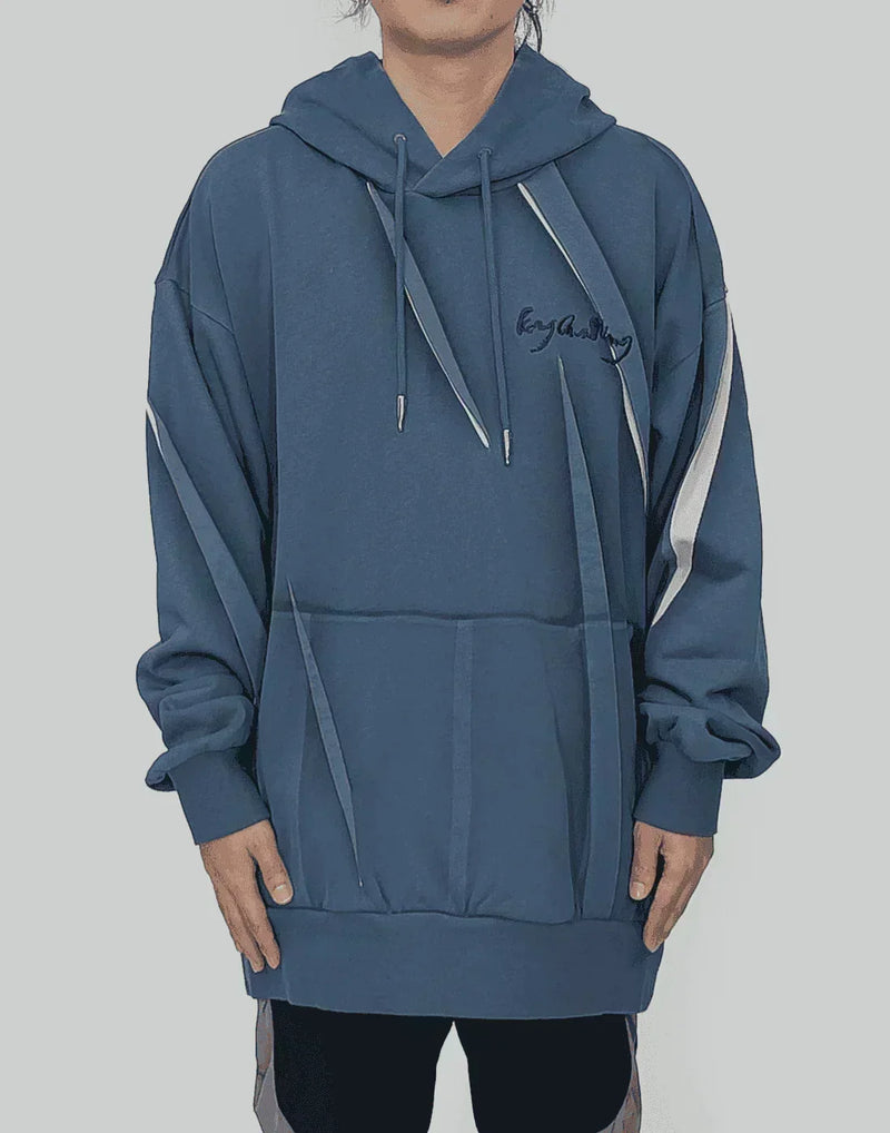 FENG CHEN WANG - PLEATED AND PRINTED HOODIE - 082plus