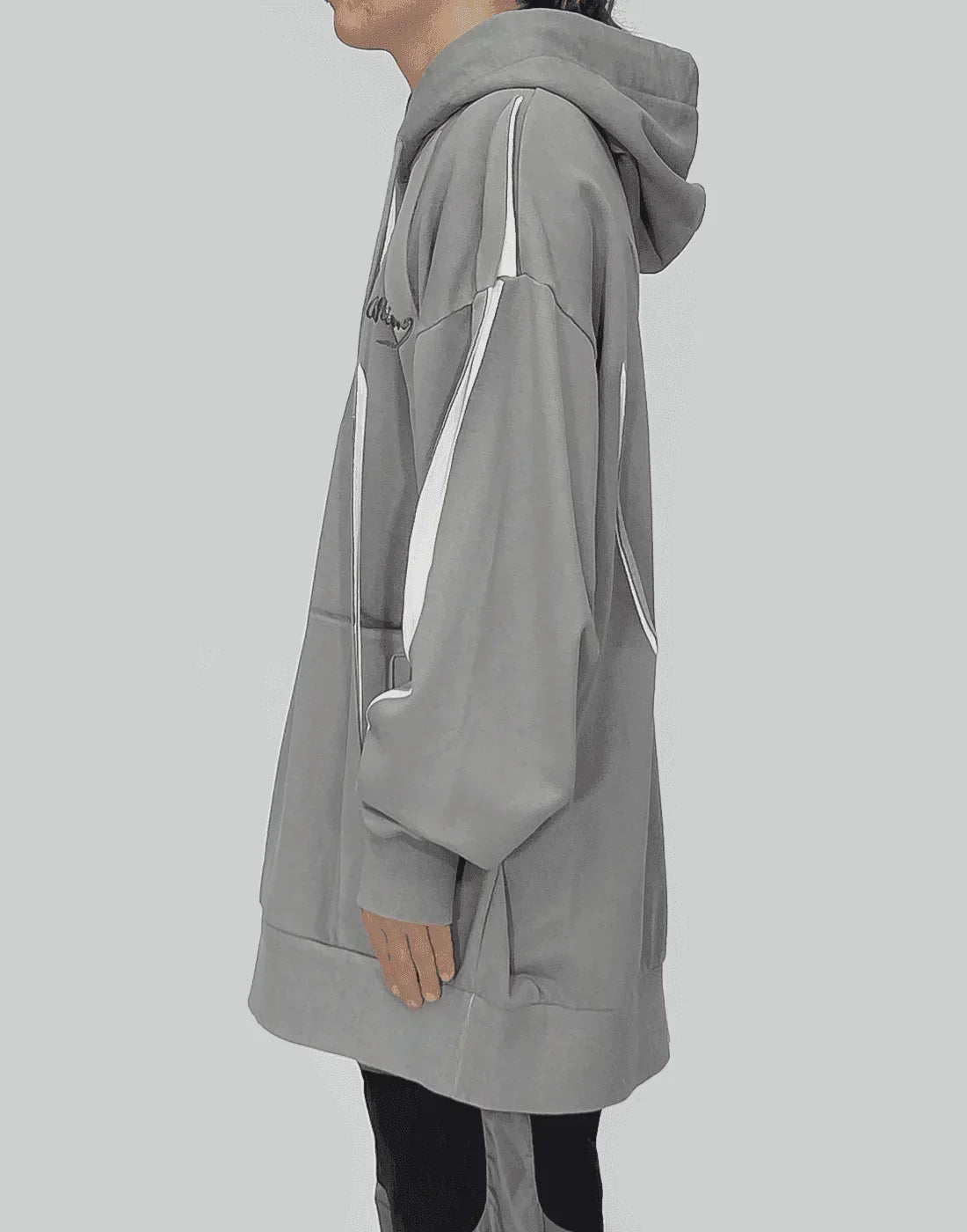 FENG CHEN WANG PLEATED AND PRINTED HOODIE – 082plus