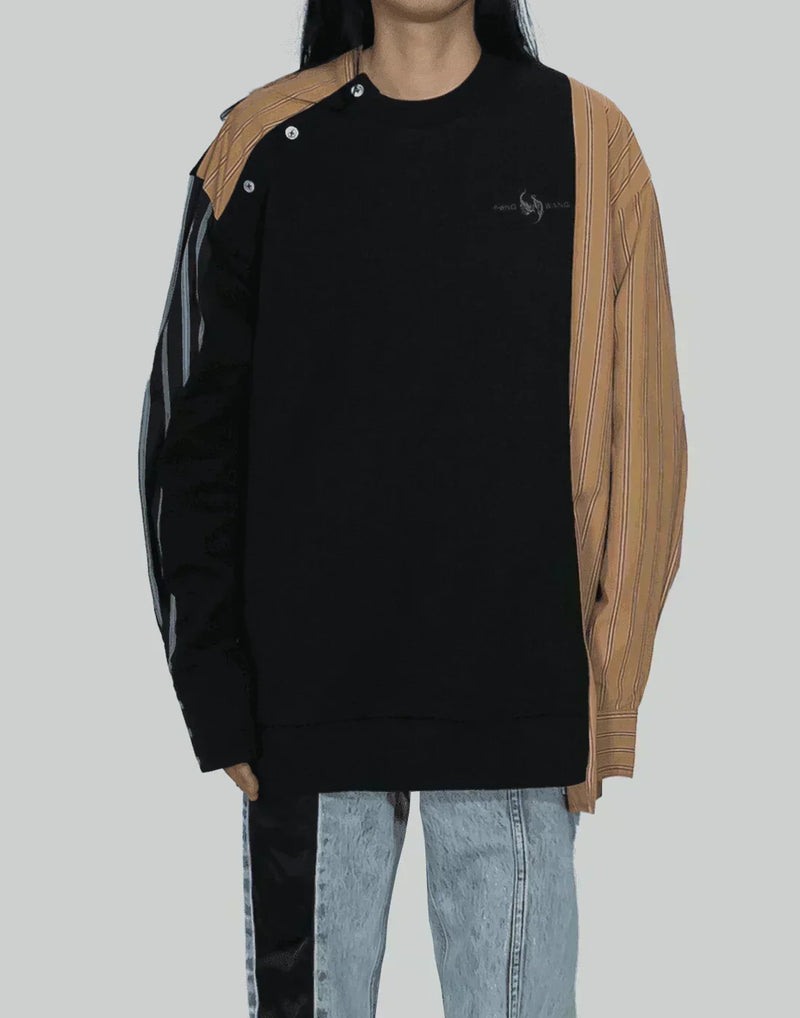 FENG CHEN WANG - SHIRT PANELLED SWEATSHIRT - 082plus