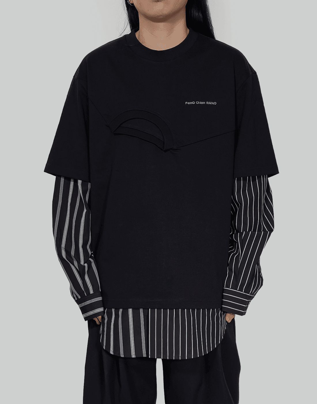 Feng Chen Wang Shirting Panelled SweaterTシャツ/カットソー(七分