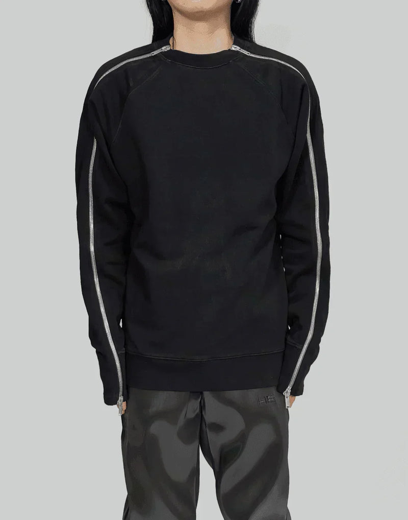 HELIOT EMIL - DOUBLE ZIP CREWNECK - 082plus
