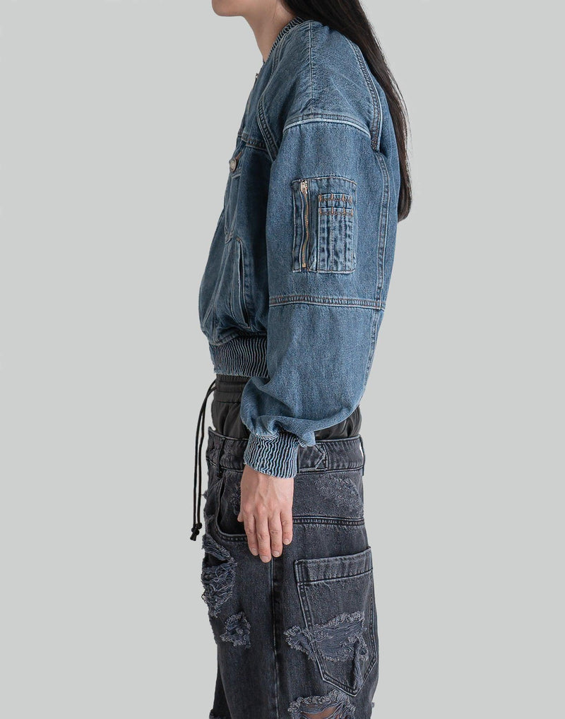 Juun.J, Blue Denim Baguette Bag, One size, Doors NYC