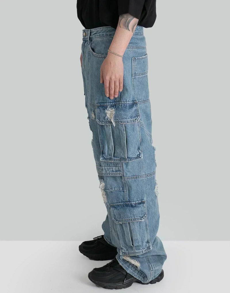 Juun.J - Destroyed Wide Cargo Denim - 082plus