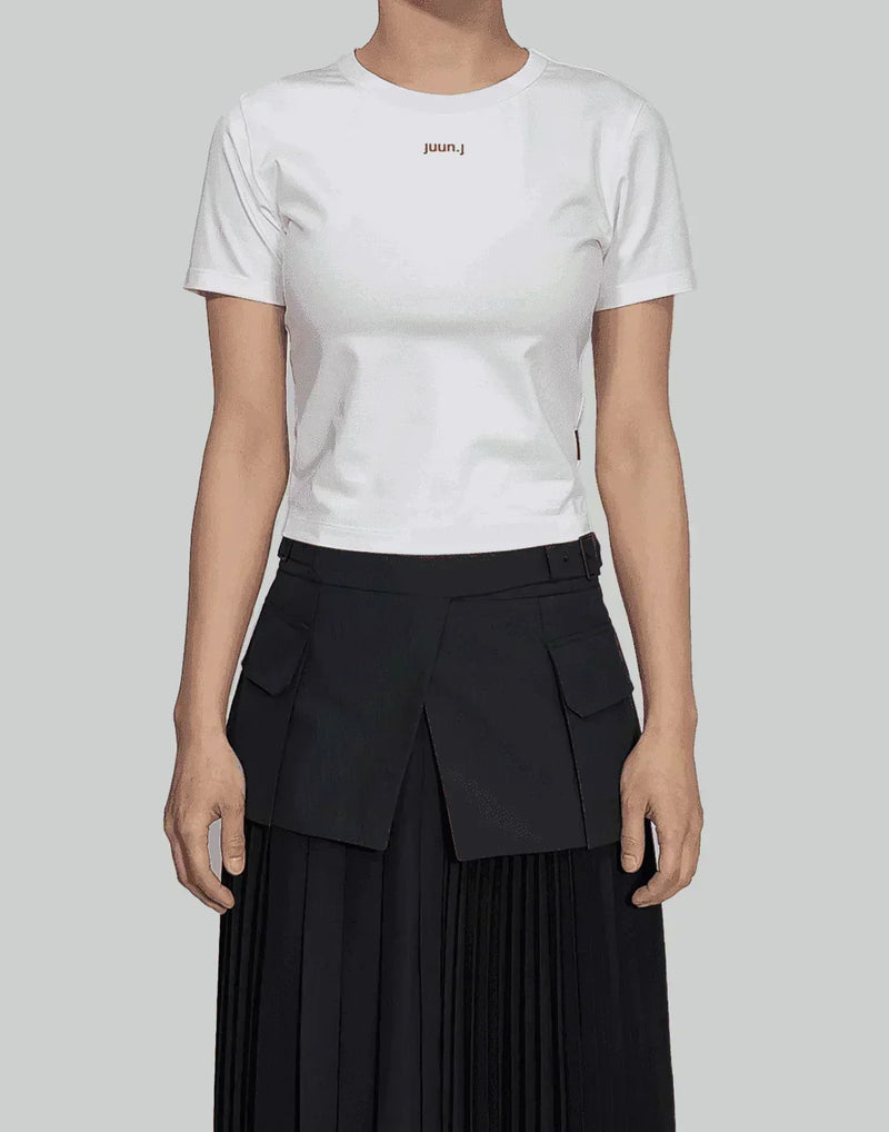 Juun.J - Embroidered Slim Fit Crop T-Shirt - 082plus