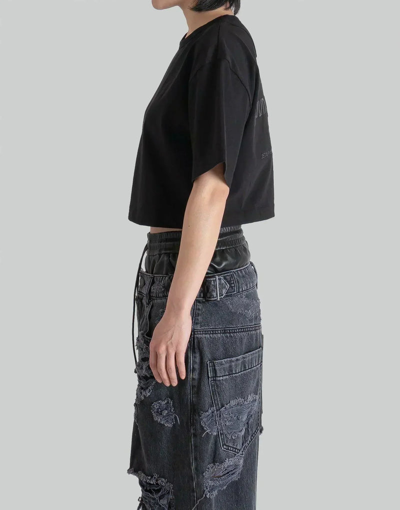 Juun.J - Juun.Jeans Embroidered Regular Fit Cropped Top - 082plus