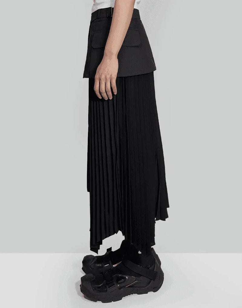 Juun.J - Unbalance Pleated Skirt With Utility Belt - 082plus