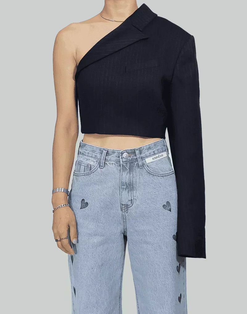 KIMHĒKIM - ASYMMETRIC CROPPED JACKET - 082plus