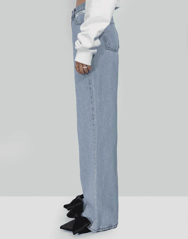 KIMHĒKIM - LABEL WIDE FIT JEANS - 082plus