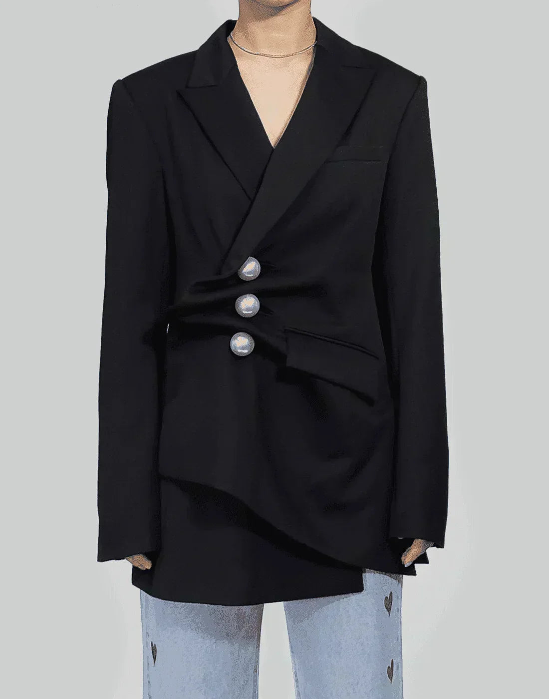 【KIMHEKIM】 Venus Jacket / Black KIMHĒKIM Venus Jacket – Black | Sculptural Statement Layer