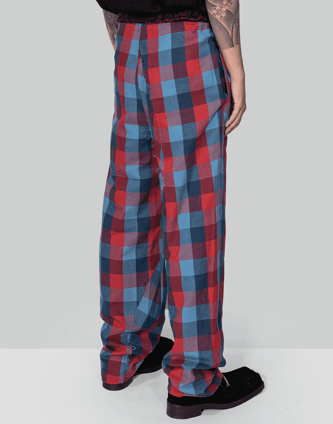 magliano pijama pants チェック 2枚裏 サテン生地-