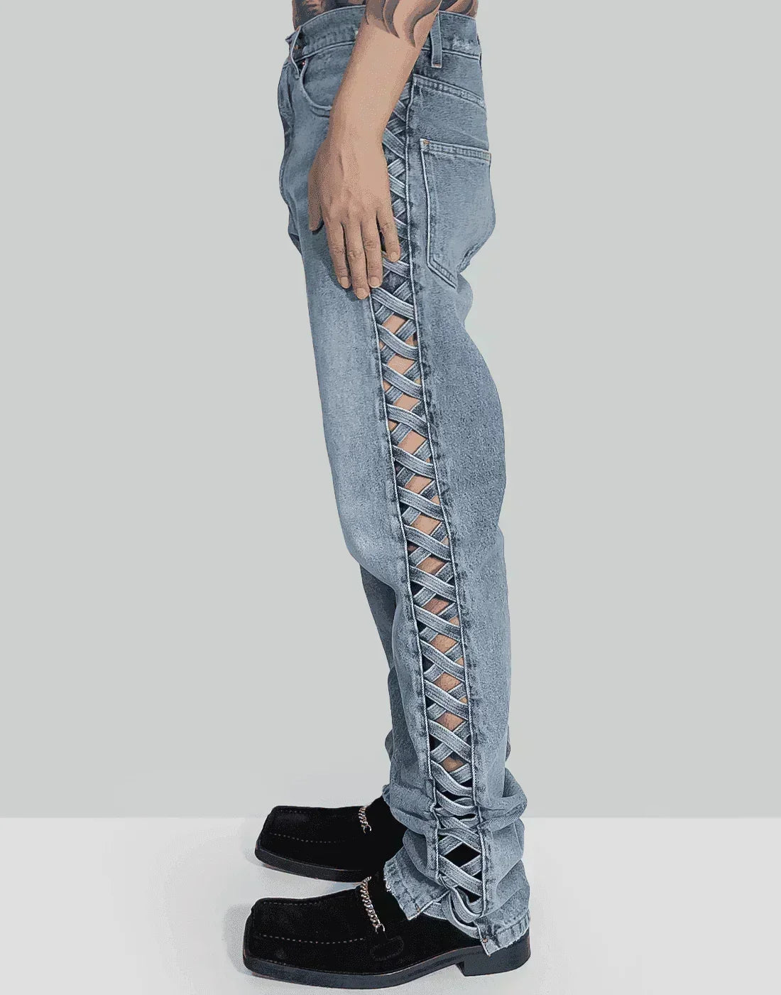 Martine rose マーティンローズ　cross hatch ジーンズ Martine Rose Cross hatch jeans - blue | Garmentory