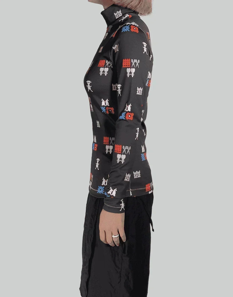 MINJU KIM - PRINT JERSEY TOP - 082plus