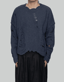 professor.E Distressed Cropped Sweater - 082plus