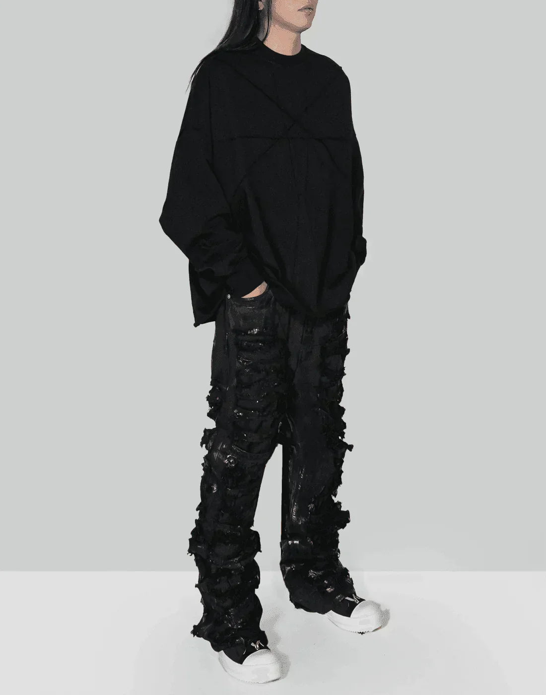 RICK OWENS DRKSHDW ブラック Geth ジーンズ Rick Owens DRKSHDW Geth Jeans - Made In Japan 16oz Black