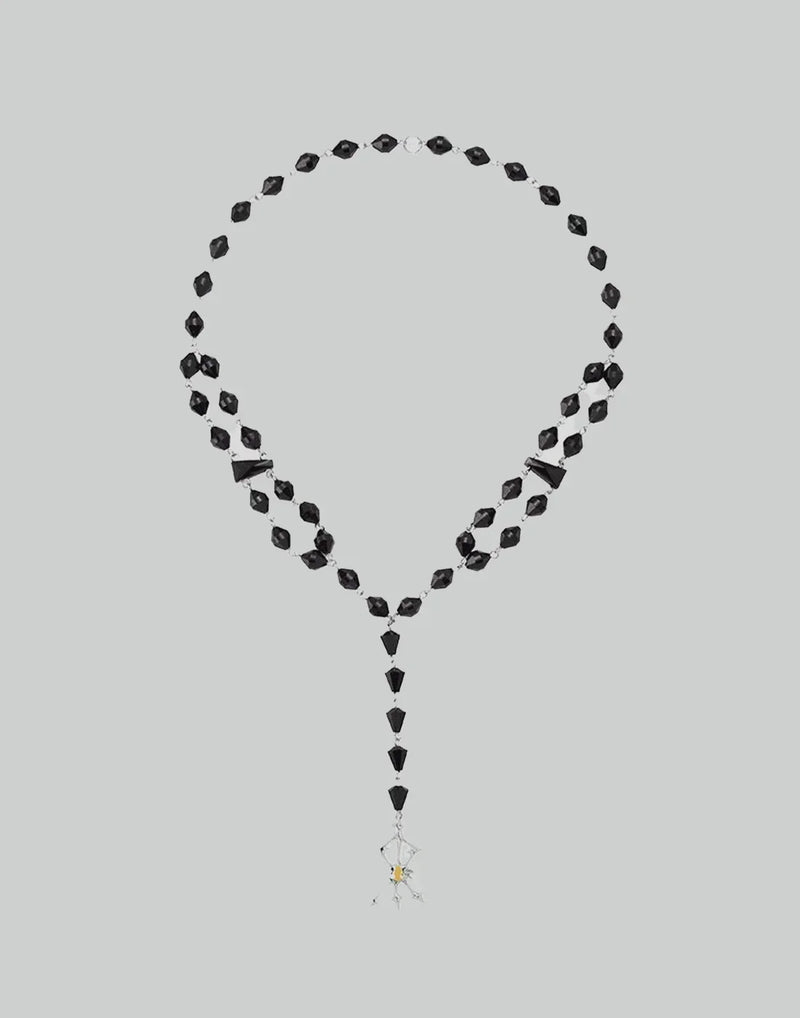 SANKUANZ - Crystal Zircon Gold Cross Pendant Double Necklace - 082plus