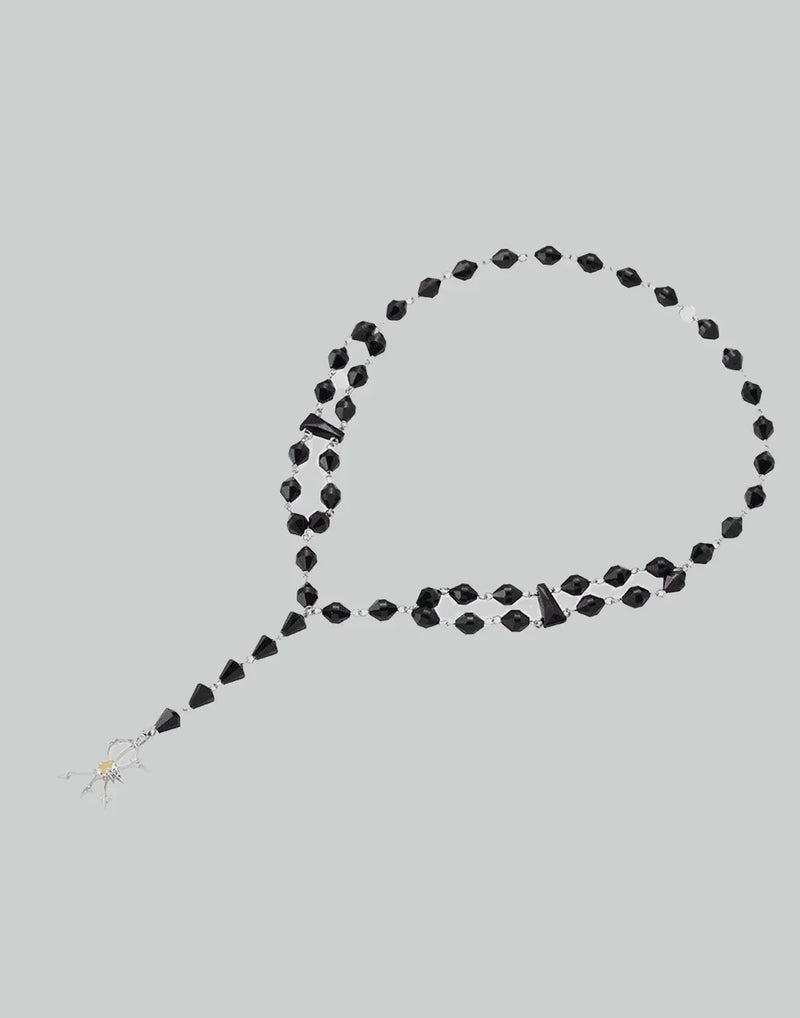 SANKUANZ - Crystal Zircon Gold Cross Pendant Double Necklace - 082plus