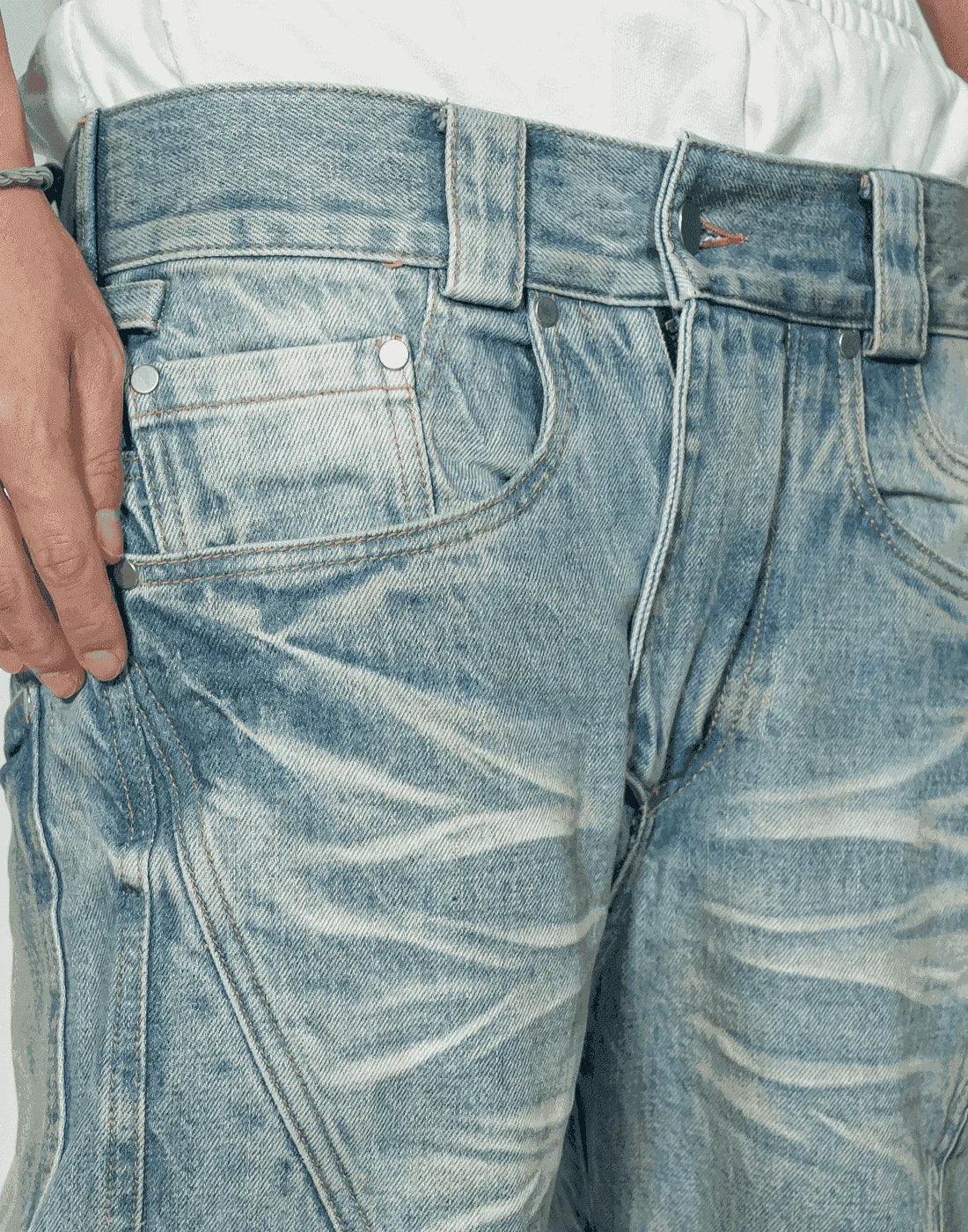 SANKUANZ Double Waist Multi structure Spliced Jeans – 082plus