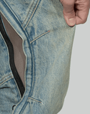 SANKUANZ Double Waist Multi structure Spliced Jeans - 082plus