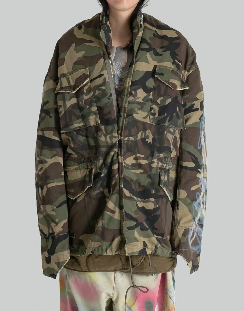 SANKUANZ - Graffiti Print Camo Jacket - 082plus