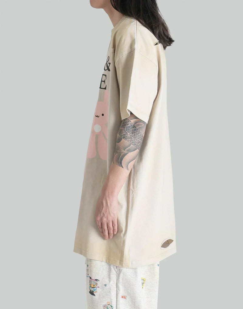 SANKUANZ - OVERSIZE LOVE & PEACE PRINT TSHIRT - 082plus