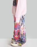 SANKUANZ Rabbit Graffiti Print Sweatpants - 082plus