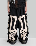 <tc>Skeleton Print Deconstructed Sweatpants</tc>