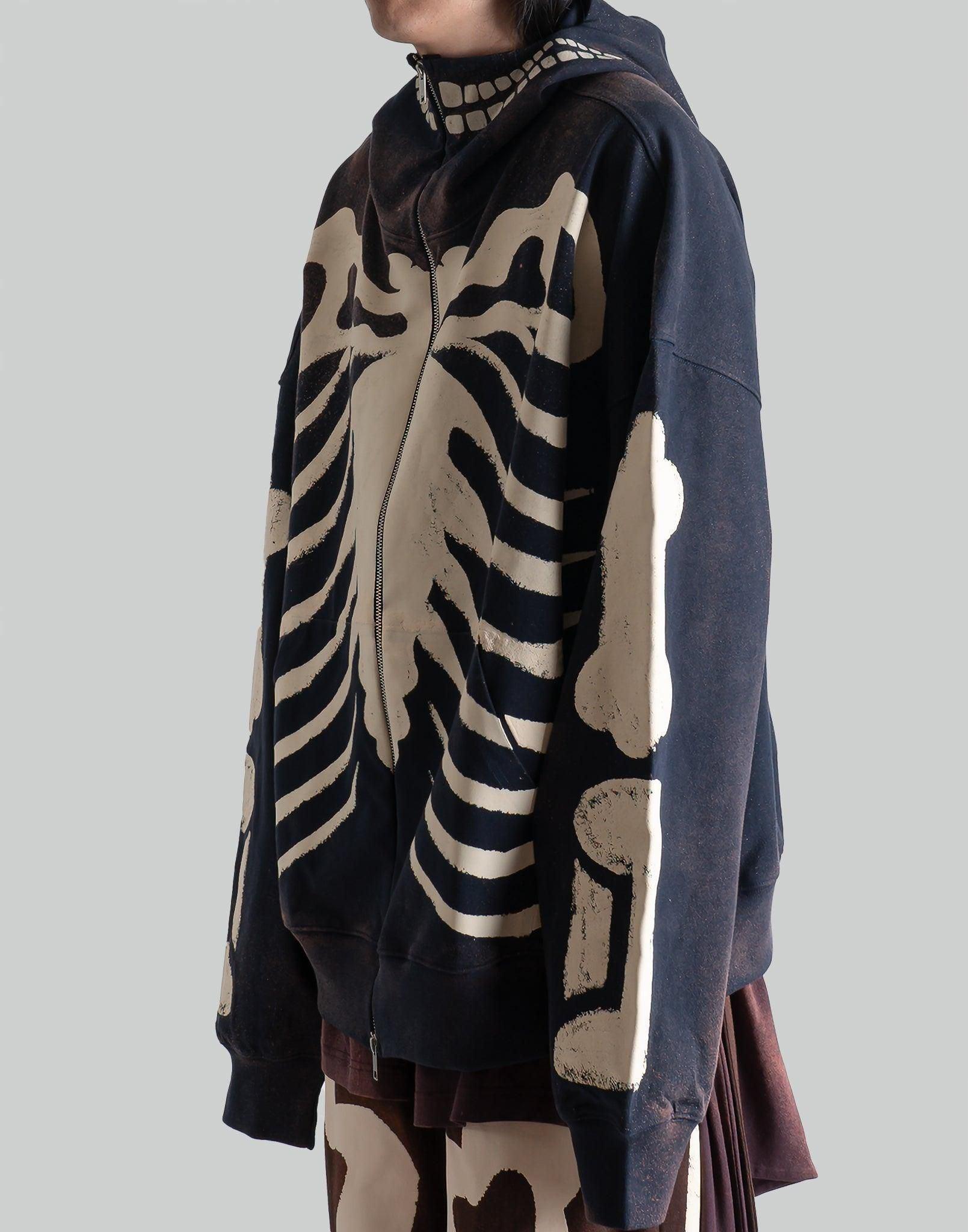 SANKUANZ Skeleton Print Hoodie With Zipper – 082plus