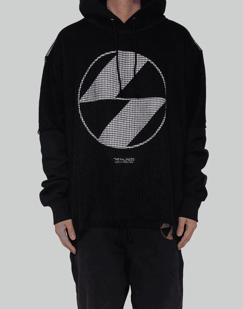 THE SALVAGES - EMBLEM MESH OS HOODIE - 082plus
